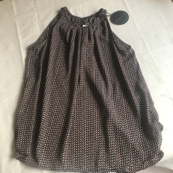 Harlowe &‎ Graham black graphic high neck swing top size Medium NEW with tag - Picture 2 of 11